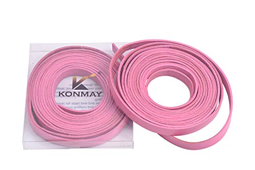 KONMAY 3 Meters 10.0x2.0mm Lederband Flach/Lederstreifen/Lederriemen, Pink von KONMAY