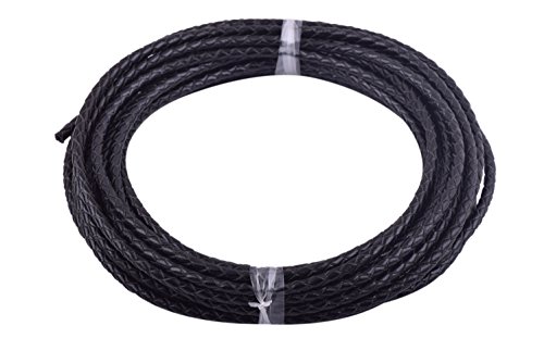 KONMAY 5 Yards 3.0mm Lederband Lederschnur Rund geflochten,Schwarz von KONMAY