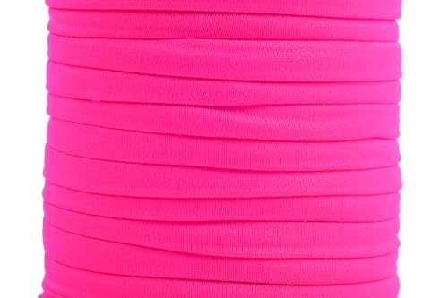 KONMAY 5.0mm 18.2 Meters Elastic-Kordel, Elastisch Band Zum Nähen und Handwerk, Gummikordel, Hutgummi, Neon Rose von KONMAY