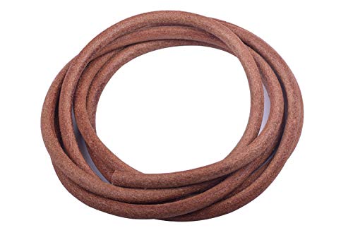 KONMAY Runde Echtlederschnur, 8,0 mm, 2 m, Naturlederschnur für Schmuckherstellung, Halsketten, Armbänder und Bastelarbeiten von KONMAY