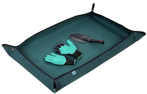 KONMAY Faltbares dickes Umtopfmatten-Werkzeug-Set – 76,2 x 111,8 cm, wasserdichte Pflanzschale, Schaufel und Gartenhandschuh für Innen- und Außenbereich, Umpflanzen und Bodenschmutzkontrolle KONMAY Faltbares dickes Umtopfmatten-Werkzeug-Set – 76,2 x 111,8 cm, wasserdichte Pflanzschale, Schaufel und Gartenhandschuh für Innen- und Außenbereich, Umpflanzen und Bodenschmutzkontrolle von KONMAY