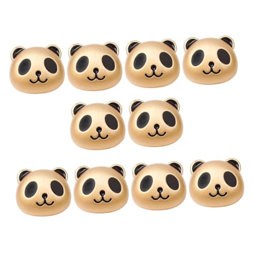 10st Panda-kopf-zubehör Schmuckzubehör Selber Machen Panda-perlen Armband Lose Perlen Kinderschmuck Kopfschmuck Diy Perlen Cartoon-tier-perle Perlen Für Armbänder Golden Legierung KONTONTY von KONTONTY