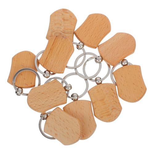 10st Schlüsselanhänger Aus Holz Das Etikett Weihnachtsanhänger Leere Holzanhänger Schlüsseletiketten Schlüsselanhängerrohlinge Aus Holz Id-schlüssel-tags Bastelbedarf Eisen KONTONTY von KONTONTY