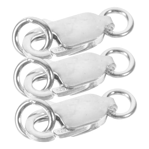 3st Armbandverschluss Aus 925er Sterlingsilber Schlüsselringe Schlüsselanhänger Mit Karabinerverschluss Kit Zur Schmuckherstellung Kette Aus Sterlingsilber Haken Silver 925 Silber KONTONTY von KONTONTY