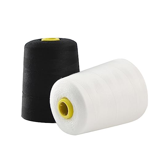 4000 Nähgarn Nähmaschine Weißer Nähfaden Polyester-stickgarn Baumwollfaden Polyesterkegel Polyesterfaden Versäuberungsfaden Nähen Polsterfaden Elastischer Faden Schwarz Black KONTONTY von KONTONTY