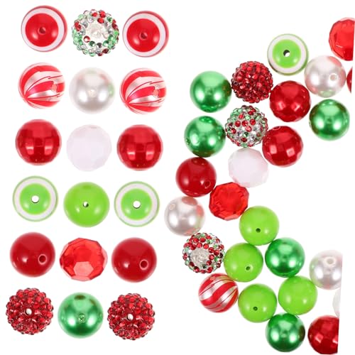 KONTONTY 1 Packung weihnachtsmotiv weihnachtsdeko christmas décor Weihnachtsperlen Weihnachtsbaum Perlen für die Herstellung von Halsketten DIY Schmuck lose Perlen Basteln von Perlen Harz von KONTONTY