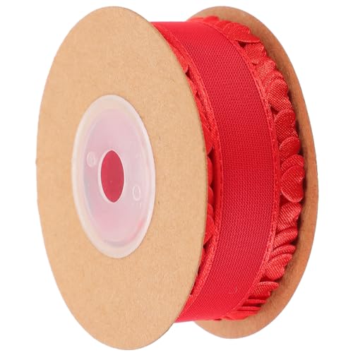 KONTONTY 1 Rolle Herzförmiges Spitzenband Wand Sackleinen Valentinsgrüße Gold Streamer Partydekorationen Festival-Paketband verschleißfestes Geschenkband DIY liefert Stoffband Polyester rot von KONTONTY