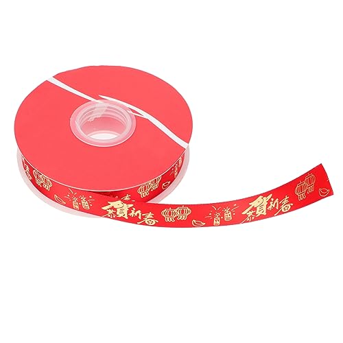 KONTONTY Elegante Merkmale Des Chinesischen Neujahrs 1 Rolle Geschenkband Für Die Verpackung Des Frühlingsfests Und Die Partyatmosphäre von KONTONTY