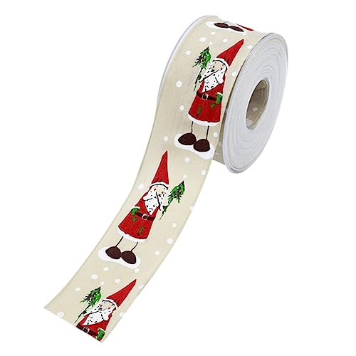 KONTONTY 1 Rolle Weihnachtsband 10 m Mit Niedlichem Cartoon Weihnachtsmann Muster Ideal Für Geschenkverpackung Und Dekoration Perfekte Weihnachtsgeschenke Und Festliche Anlässe Langlebig von KONTONTY