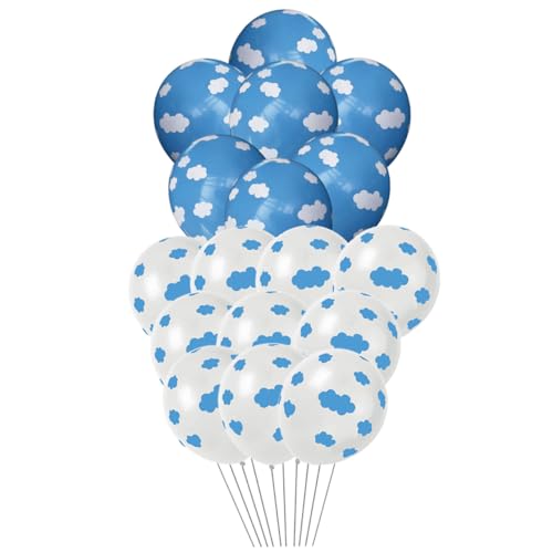 KONTONTY 1 Satz 50st Blauer Himmel Wolken Ballon Größer Valentinstag Ballon Ringballon Weißes Wolkenballons Ballonständer-kit Weißer Ballon Ballon-blumen-clip Ballonsäule Emulsion von KONTONTY