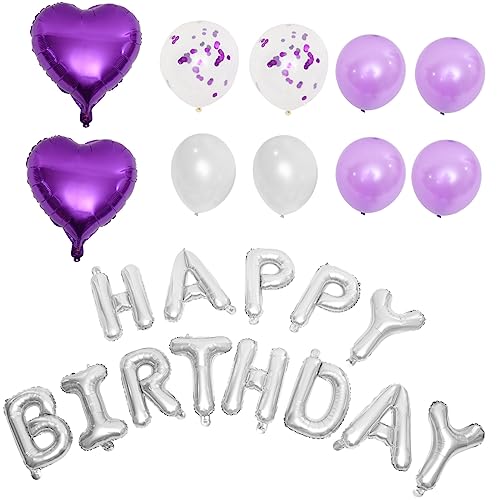 KONTONTY 1 Satz Geburtstagsballon-set Geburtstagsballon-banner Alles Zum Geburtstag Dekorationen Für Mädchen Geburtstagsballon Aus Folie Luftballons Zum 18. Geburtstag Violett Latex von KONTONTY