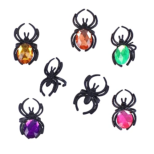 KONTONTY 1 Satz Halloween-Spinnenring Spinne schellt Halloween-Gastgeschenke gefälschte Spinne bunte Ringe Tierdekor halloween costume halloween kleidung Ring Spinnennetz Ringspinne Plastik von KONTONTY