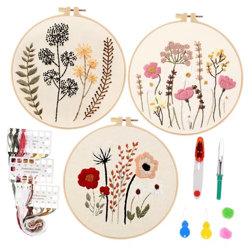 KONTONTY 1 Satz Handstickerei-Kit Stanznadel-Sticksets Sticknadeln kleines Nähzeug Bausatz Häkelset embroidery thread stickgarne sticken handwerk Basteln für Stoff von KONTONTY