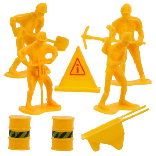 KONTONTY 1 Satz Konstruierte Kuchendekoration Bauszenen-layout-requisite Realistische Menschenfiguren Simulationsarbeiterfiguren Bauarbeitermodell Mini-bauarbeiterstatue Minifigur Plastik von KONTONTY