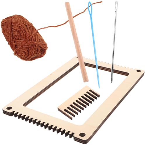 KONTONTY 1 Satz Korn Mühle lustige Webmaschine Maschinen Perlensets Webnadel bastel set für hand mini loom Strickspielzeug für den Kindergarten Mini-Webstuhl aus Holz Kabel von KONTONTY