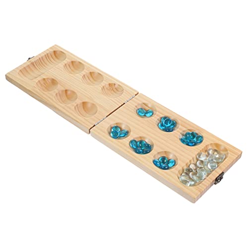 KONTONTY 1 Satz Mankala -Schachspielzeug Trainingsschachspielzeug Mancala-Spiel aus Holz Mancala- für Mancala Schachspielzeug Mancala Schach Glasperlen von KONTONTY