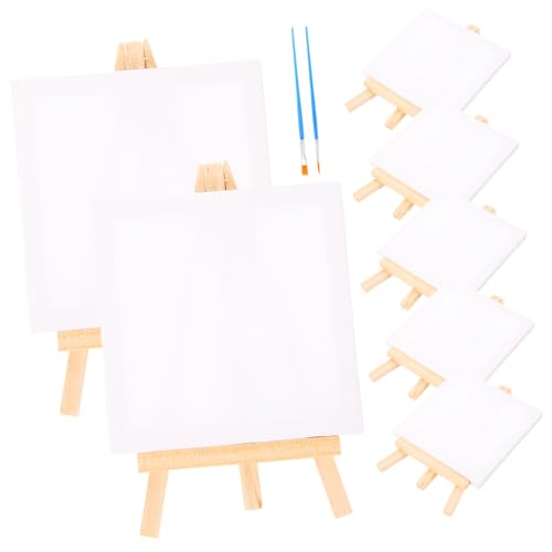 KONTONTY 1 Satz Mini- -Set acrylmalset aquarellfarben set Holzmalerei-Set Malerei Utensilien Set Malerei Geschenkset zarte Staffelei malen DIY liefert hölzern Weiß von KONTONTY