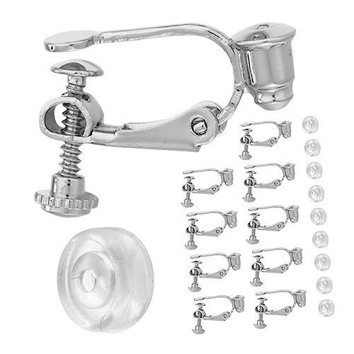 KONTONTY 1 Satz Ohrclip-Adapter Heimwerken Ohrhaken für die Schmuckherstellung sichere Ohrclips Stifte clipsohrringe clip earrings Ohrring-Konverter Basisdekor für Ohrclips Legierung Silver von KONTONTY