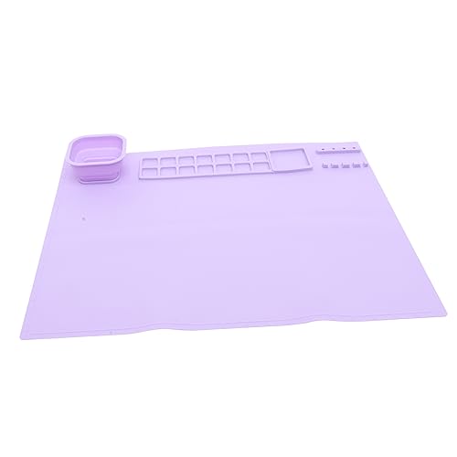 KONTONTY 1 Satz Palette gießform Teller vorlagen Pigmentschale Pigmenttablett Ofenauskleidungen Farbmischtafel mit Becher Farbmischplatte lackieren Silikon-Pigmentplatte Kieselgel Violett von KONTONTY