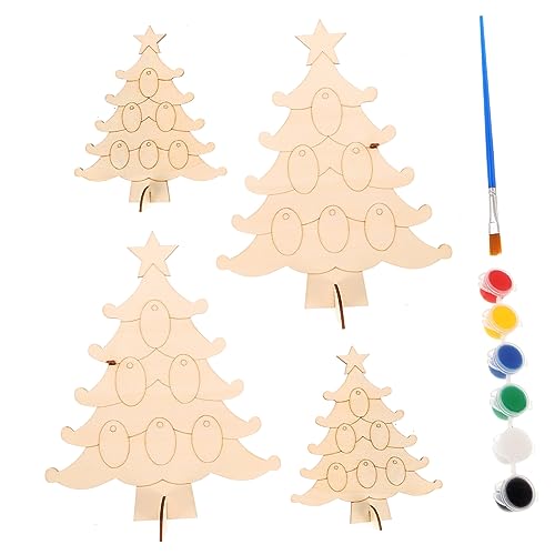 KONTONTY 1 Satz Weihnachtsbaum unfertige Holzscheiben weihnachtsbaumdeko tannenbaum dekoration christbaumdeko leere Holzscheiben Weihnachtsbaumschmuck aus Holz zum Selbermachen Acrylfarbe von KONTONTY