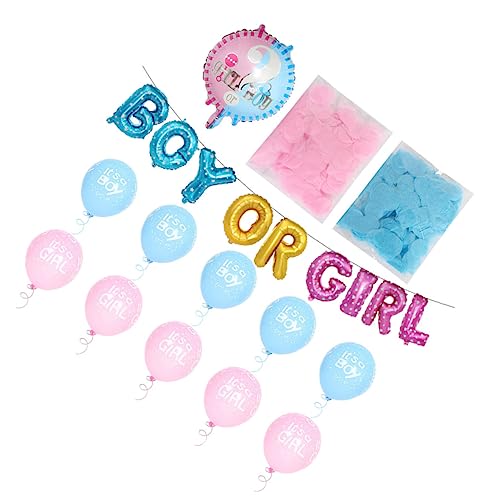 KONTONTY 1 Satz geschlechtsaufdeckender Ballon funkeln blaue Luftballons Geburtstag Luftballons Party gender reveal balloon gender reveal ballon Latexballons-Kit Ballonset mit Konfetti Blue von KONTONTY