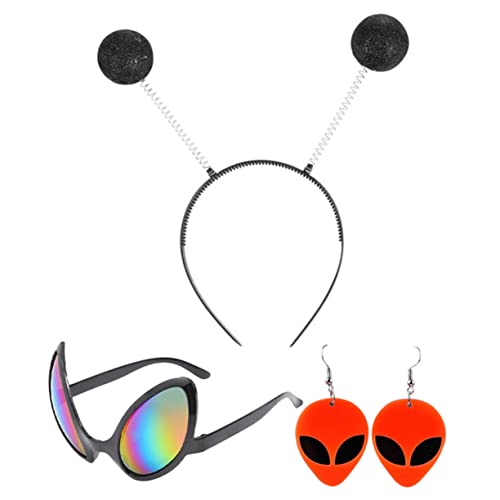 KONTONTY 1 Set Alien Stirnband Dekorative Brillen Ohrringe Festival Haarreifen Alien Brille Erwachsene Halloween Haarbänder Haar Accessoire Modisches Stirnband Abschlussball von KONTONTY