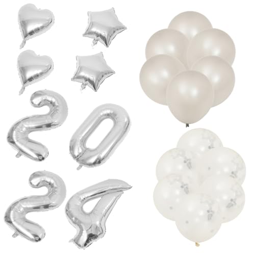 KONTONTY 1 Set Party Geschmacksrichtungen Silvester Bastelballons Zur Dekoration Aluminiumfolie Silberne Party Layout Requisiten von KONTONTY