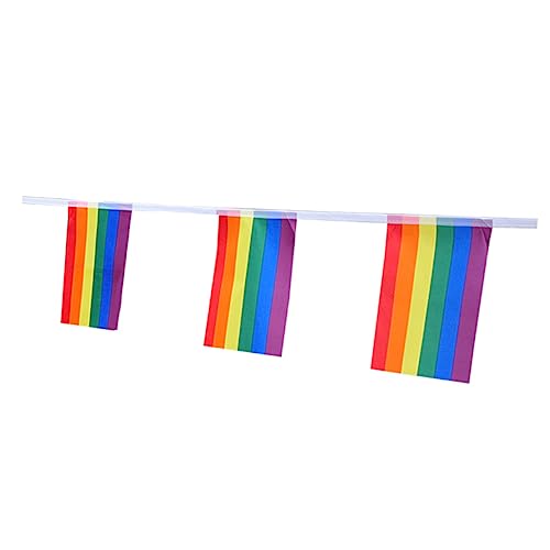 KONTONTY 1 Stück Bunte Regenbogen Flaggen Cluster Zum Aufhängen Homosexuelles Banner Dekorative Wimpelkette Für Veranstaltungen Pride Dekoration Für Einkaufszentrum Und Platz von KONTONTY