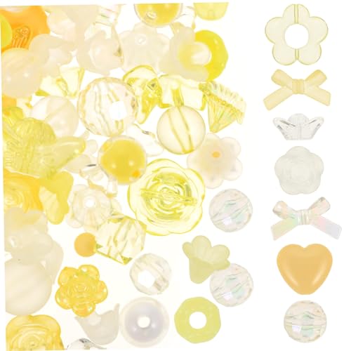 KONTONTY 1 Transparente Perlen Lose Perlen Strass-kopfschmuck Schmuck Abstandsperlen Perle Für Diy Rosa Abstandsperle Bettelarmband Lose Mehrzweckperle Halskette Perlen Acryl Yellow von KONTONTY