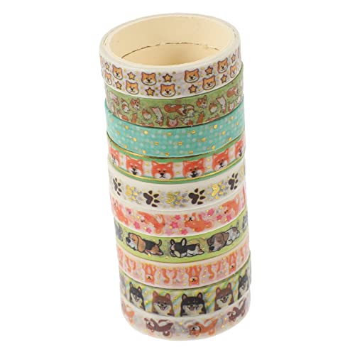 KONTONTY 10 Rollen Heißpräge-Washi-Tape Welpe Klebeband für Haustiere Hund Pudel scrapbbok the washi tape sticker weihnachten Planer liefert dekorative Klebebänder Japanisches Papier von KONTONTY