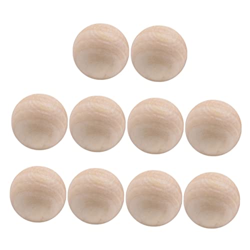 KONTONTY 10 Pcs Einfache Holzperlen Lotus Holz Runde Kugeln Für Handwerk Zubehör von KONTONTY