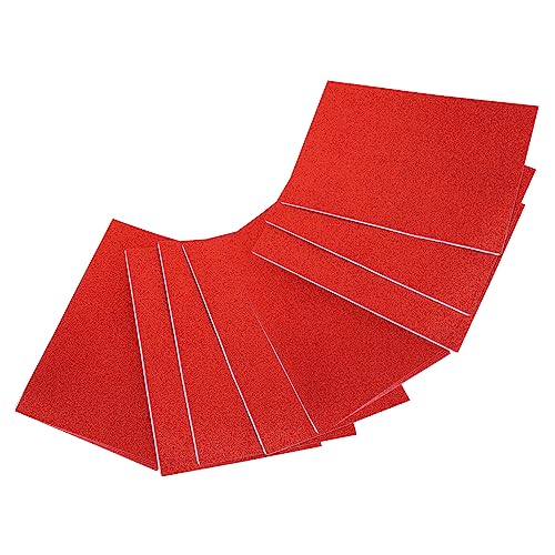 KONTONTY 10 Stk Schwamm Glitzerpapier Schulband Plakatband Selbstklebendes Glitzerpapier Basteln Für Glitzerndes Origami-papier Papierriese Farbiges Druckerpapier Block Funkeln Rot von KONTONTY