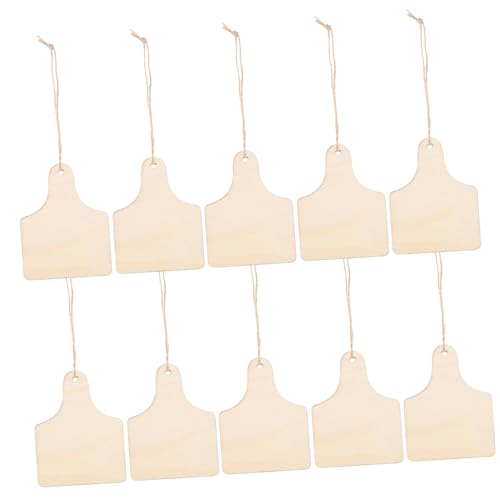 KONTONTY 10 Stk Weihnachtsbaum-tags Leere Geschenkanhänger Weihnachtsbaumschmuck Für Weihnachten Weihnachtsgeschenkkarten Unbemalte Etiketten Weihnachtsbaum-hängeanhänger Leere Tags Holz von KONTONTY