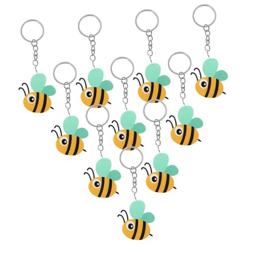 KONTONTY 10 Stück Bienen Schlüsselanhänger Cartoon Bienen Schlüsselanhänger Bienen Schlüsselanhänger Anhänger Schlüsselanhänger Dekor Rucksack Schlüsselanhänger Partygeschenke von KONTONTY