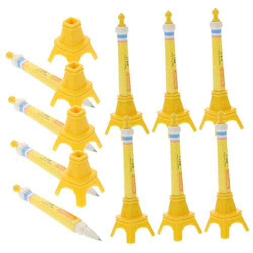 KONTONTY 10 Stück Kawaii Eiffelturm-kugelschreiber Für Mädchen, Süßer Schwarzer Gel-tintenstift Für Kinder, Schulbedarf, Studenten, Schreibwaren, Schreibtisch-dekoration, 0,7 Mm von KONTONTY