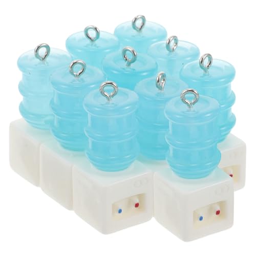 KONTONTY 10 Stück Mini Wasserspender Anhänger Puppenhaus Zubehör Tassen Mini Rucksack Schlüsselanhänger Wasserflasche Badewanne Süßigkeiten Schmuck Für Niedliche Charms Für Die von KONTONTY