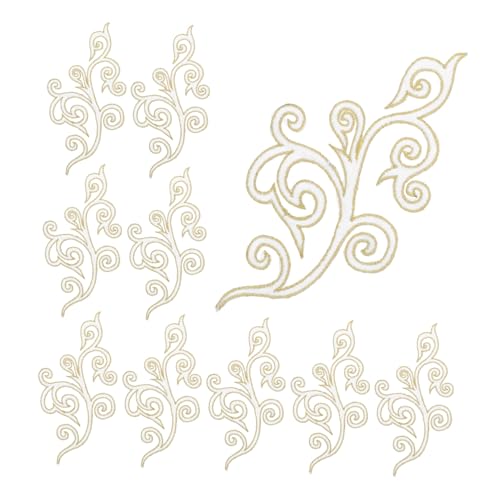 KONTONTY 10 Stück Selbstklebende Stickblume Mode trimmen Braut- runder Aufnäher nähen Blätter bestickter Aufnäher zum Aufbügeln weiße Applikation schwarzes Gold -Runde Patch Baumwolle KONTONTY 10 Stück Selbstklebende Stickblume Mode trimmen Braut- runder Aufnäher nähen Blätter bestickter Aufnäher zum Aufbügeln weiße Applikation schwarzes Gold -Runde Patch Baumwolle von KONTONTY