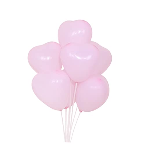 KONTONTY 100 Stück Latex Herzballons Rosa Romantische Deko Luftballons Für Hochzeiten Taufpartys Und Feierlichkeiten Perfekte Ornamente Für Festliche Hintergründe von KONTONTY