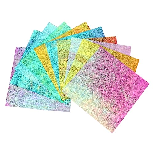 KONTONTY 100 Stück Schillerndes Faltpapier 10 Farben Quadratische Glanzpapiere Für DIY Handwerksprojekte Und Papierschnitte Wie Papierkraniche von KONTONTY