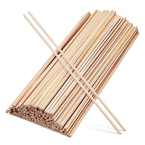 KONTONTY 100 Stück Unbehandelte Holzstäbchen Bastelmaterial Für Kreative DIY Projekte Quadratische Holzstreifen Ideal Für Modellbau Dekoration Malerei Und Basteln von KONTONTY