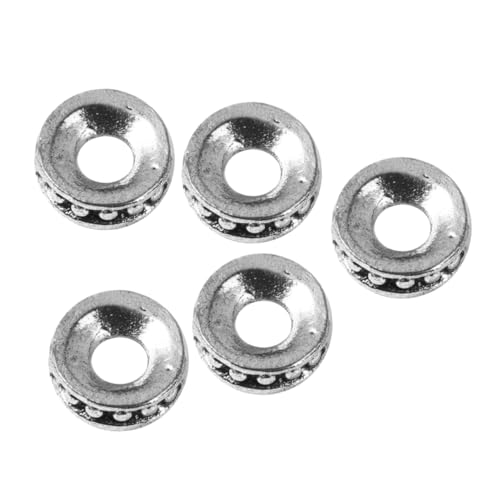 KONTONTY 100St Perlen Charme unikal metallperlen DIY Schmuckzubehör Schmuck herausstechen Schmuck verschönern Gänseblümchen-Abstandsperlen handgefertigtes Schmuckset Modeschmuck Silver von KONTONTY