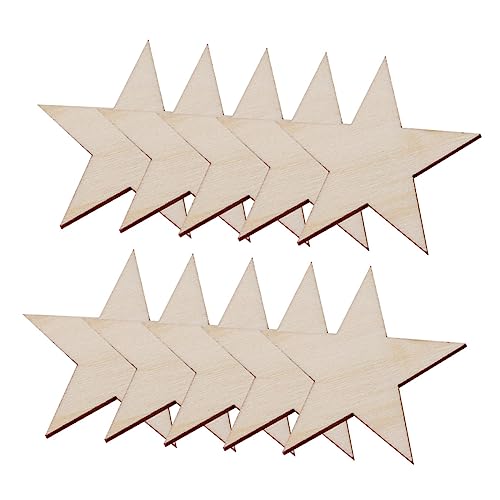 KONTONTY 100St hölzernes Pentagramm Sterndekorationen DIY liefert bastelmaterial für kinder bastelsets für kinder doodles holzhandwerk selber machen Holzschnitzel zum Selbermalen für Kinder von KONTONTY