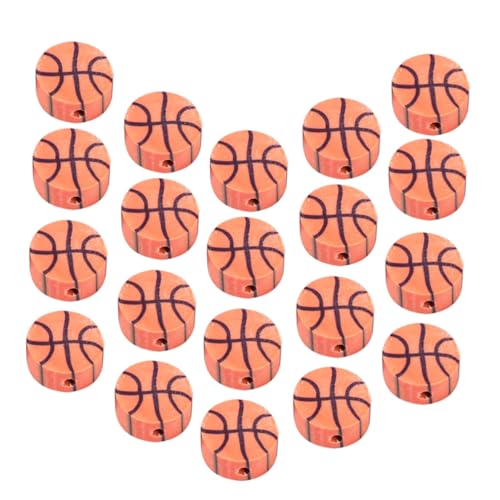 KONTONTY 100st Basketball-perlenmaterial Tonperlen-armband-set Halskettenperlen Für Die Schmuckherstellung Perlensets Tonkette Lose Perle Basketball-abstandsperlen Polymer-ton Orange von KONTONTY