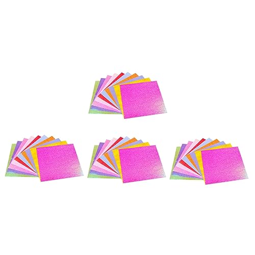 KONTONTY 100st Perlen-glitter-origami Farbiger Karton Glitzerkarton Origami Für Schimmernder Karton Quadratischer Stern Origami Bunter Karton Origami- Metallic-karton Papier Colorful von KONTONTY