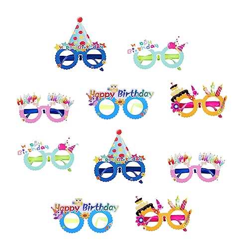 KONTONTY 10St Geburtstagsbrille Party Kinderbrille lustige Brille Dekorationen Fee Brille ferngläser kinderferngläser dekogläser Ziergläser aus Kunststoff lustige Tortenbrille Papier von KONTONTY