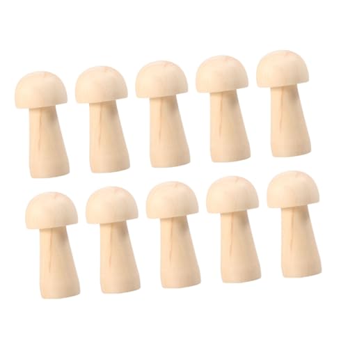 KONTONTY 10St Holzpuppe Pilz bastelset basteln für woodcarver bastelsets für zabawki stymulujące rozwój Figuren Puppenkopf Pilzpuppe aus Holz Puppenspielzeug Hölzern von KONTONTY