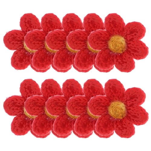 KONTONTY 10St kleiner Blumenbeet Paillette kleines Nähzeug lila Mini-Nähset Aufnäher für Kleidung nähen Flecken Blumenapplikationen kleidungsflicken selber machen Blumen-DIY-Patch Garn rot von KONTONTY