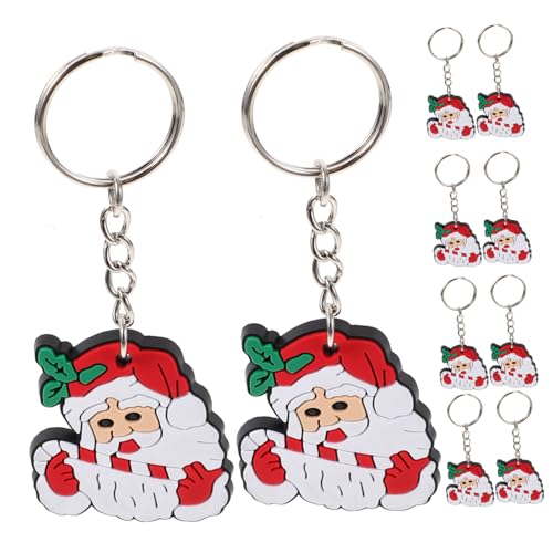 KONTONTY 10St weihnachtsgeschenke weihnachts präsente neujahrsgeschenke keychain Schlüsselringe Schlüsselbund Weihnachtsgeschenk als Schlüsselanhänger verschleißfester Schlüsselanhänger PVC von KONTONTY