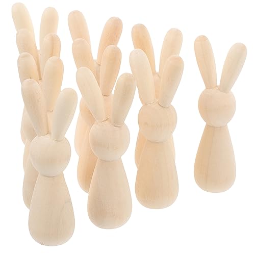 KONTONTY 10st Log Farbe Kaninchen Kaninchen Kopf Holz Mann Diy Dekoration Puppe 10 Stück Kaninchenfutter Meerschweinchen Futter Miniatur Hasen- Hamsterspielzeug Cool Hölzern von KONTONTY