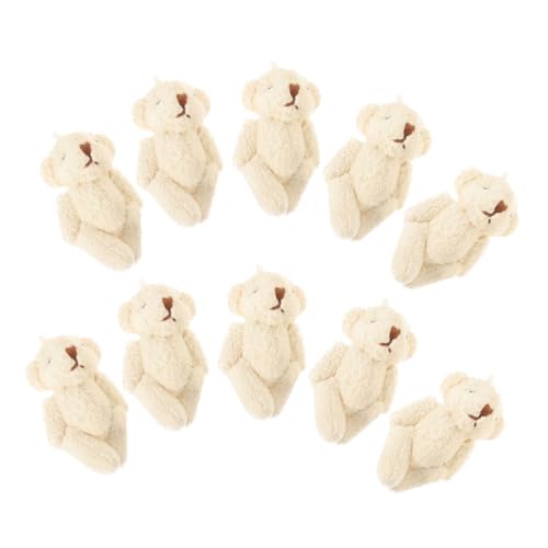 KONTONTY Teddybär Plüschtier 10st Puppe Aus Perlensamt DIY Kleidungsverzierung DIY Bärenmaterial Kleidung Bär DIY Liefert Plüsch Bär Ornament Plüschbärendekor Kleidungsdekor Hut- Beige Pp Baumwolle von KONTONTY